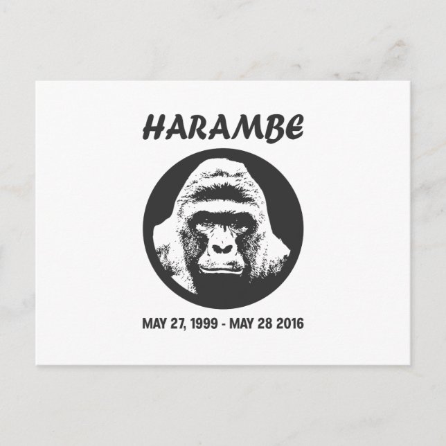 Cartão Postal Lembre-se de Harambe (Frente)