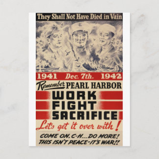 Cartão Postal Lembre-se de Pearl Harbor