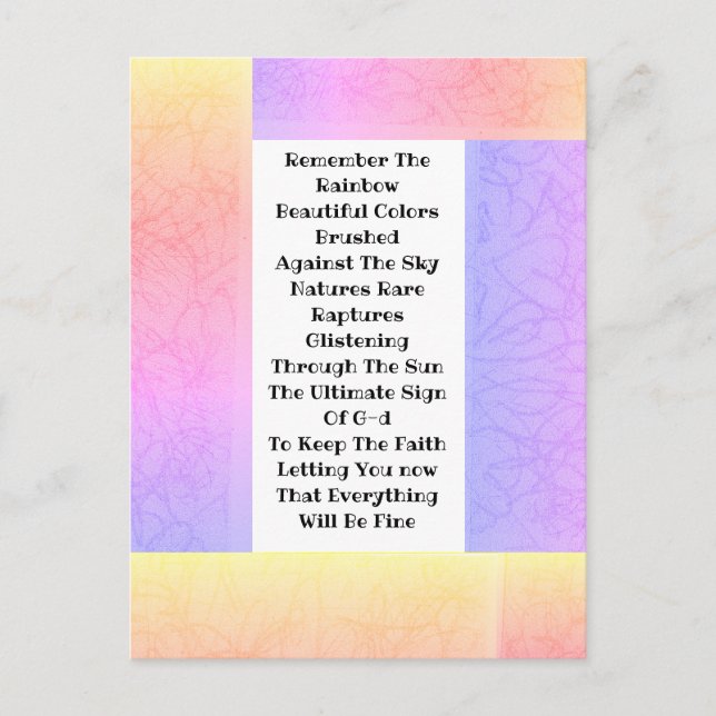 Cartão Postal Lembre-Se Do Arco-Íris (Frente)