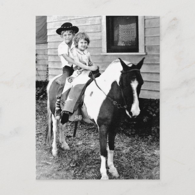 Cartão Postal Lembre-se dos retratos de Pony Ride (Frente)