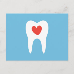 Cartão Postal Lembrete da clínica dentária de dentista, azul