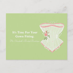 Cartão Postal Lembrete de compromisso do Bridal Boutique Gown