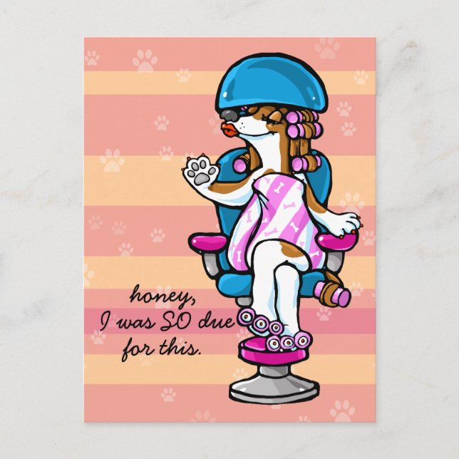 Cartão Postal Lembrete de Compromisso do Groomer de Cães (Frente)