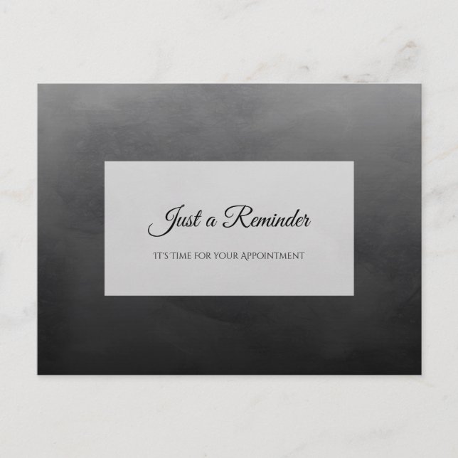 Cartão Postal Lembrete de Compromisso Preto Simples Profissional (Frente)