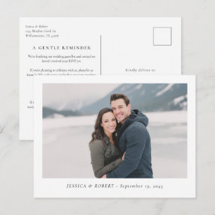 Cartão Postal Lembrete de Prazo para RSVP de Casamento Moderno