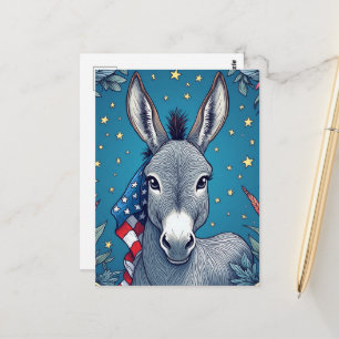 Cartão Postal Lembrete de Voto do Burro da Liberdade