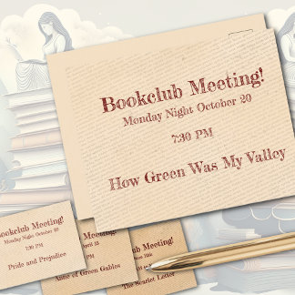 Cartão Postal Lembrete do Bookclub