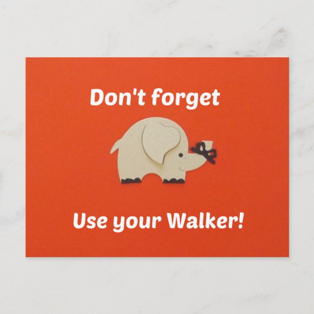 Cartão Postal Lembrete para usar o walker (Frente)