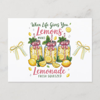Cartão Postal Lemmon Quotes Lemon Juice Watercolor