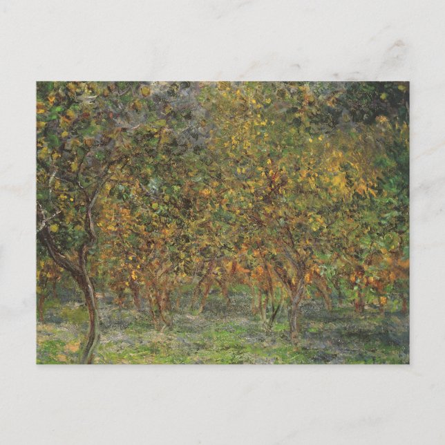 Cartão Postal Lemon Grove em Bordighera por Claude Monet (Frente)