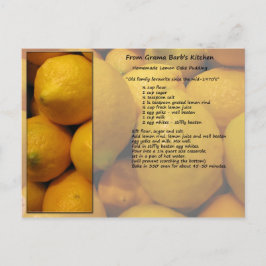 Cartão Postal Lemon Recipe Postcard
