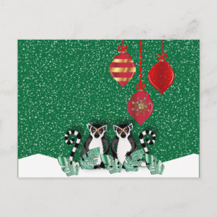 CARTÃO POSTAL LEMUR CHRISTMAS