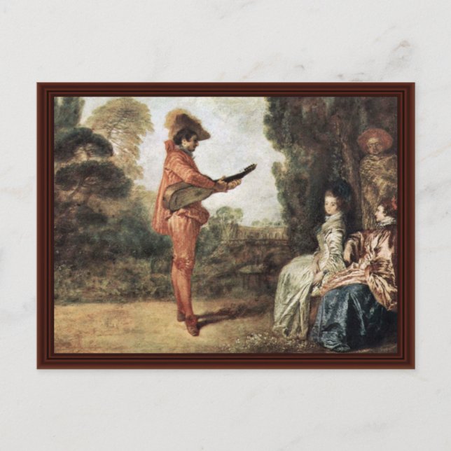 Cartão Postal L'Enchanteur Por Watteau Antoine (Frente)