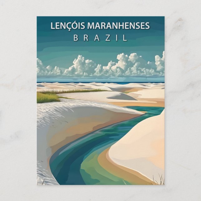Cartão Postal Lençóis Maranhenses Brasil Dunas & Lagoas (Frente)