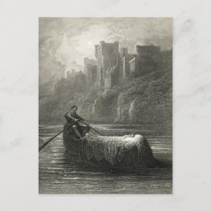 Cartão Postal Lenda de Arthurian: O Corpo de Elaine