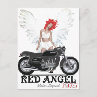 Cartão Postal Lenda do Motor Red Angel Cafe Racer