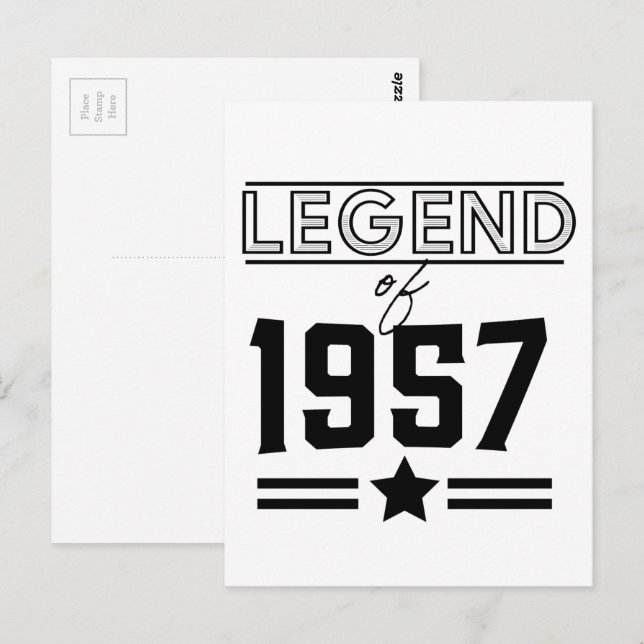 Cartão Postal Lenda Vintage de 1957 (Frente/Verso)