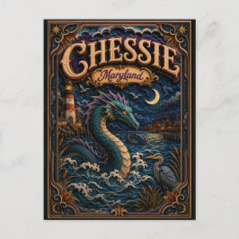 Cartão Postal Lendas do Chessie Maryland Popcut