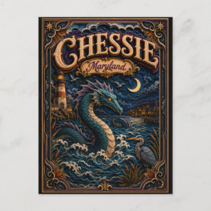 Cartão Postal Lendas do Chessie Maryland Popcut