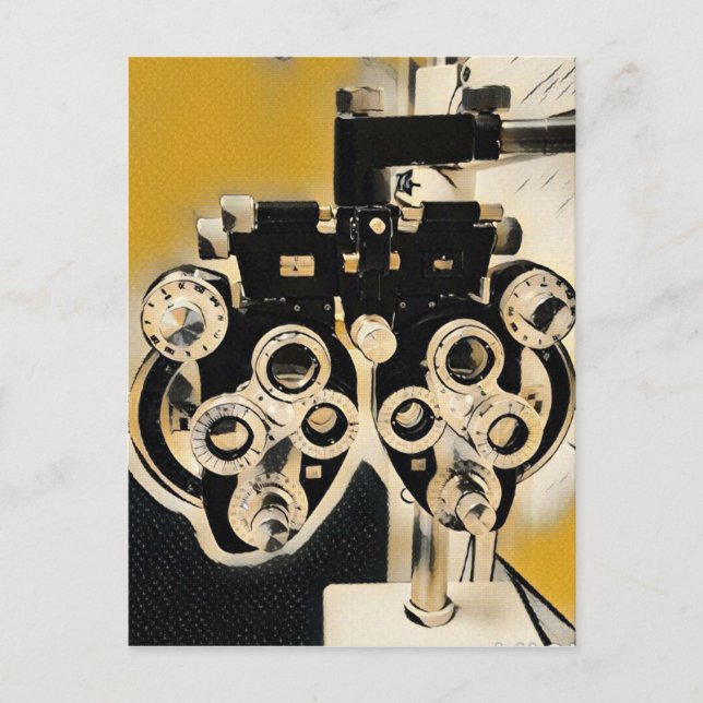 Cartão Postal Lentes de horoptor modernas e optometristas legal (Frente)