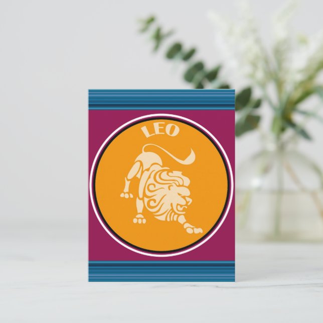 Cartão postal Leo (Em pé/Frente)