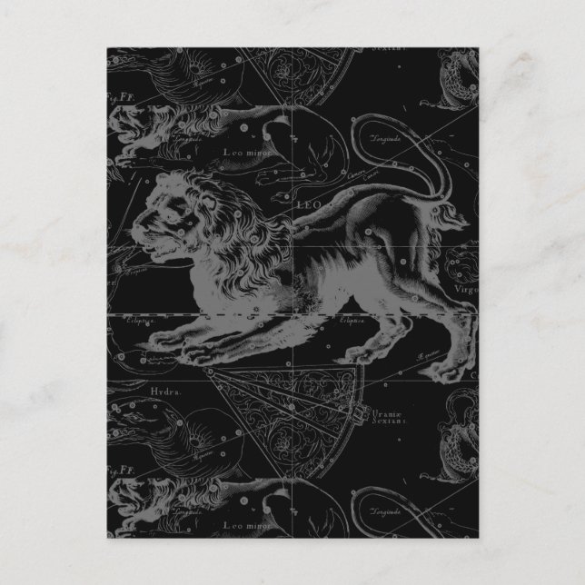 Cartão Postal Leo Constelle Hevelius 1690 Decor (Frente)