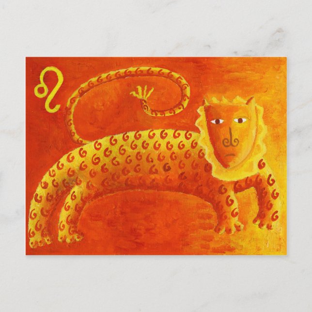 Cartão Postal Leo Horoscope Sinal Zodiac Star (Frente)