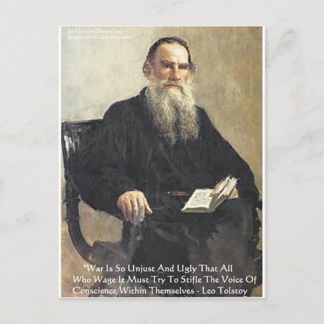 Cartão Postal Leo Tolstoy: "A Guerra é Injusta" Ofertas de Palav (Frente)