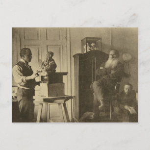 Cartão Postal Leo Tolstoy e o escultor Príncipe Paolo