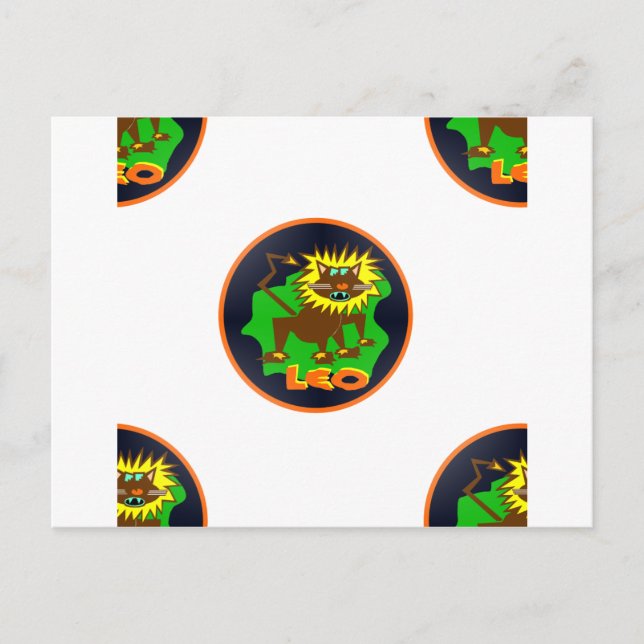 Cartão Postal leo zodiac (Frente)