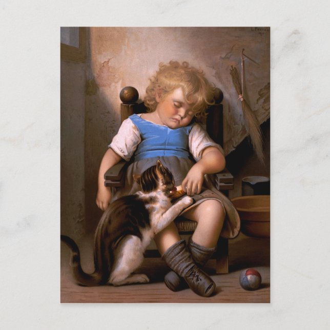 Cartão Postal Léon Bazille Perrault - Sleeper Inconsciente (Frente)