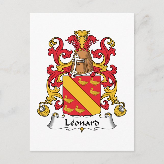 Cartão Postal Leonard Family Crest (Frente)