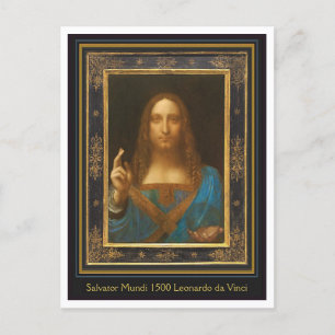 Cartão postal Leonardo da Vinci 1500 Salvator Mund