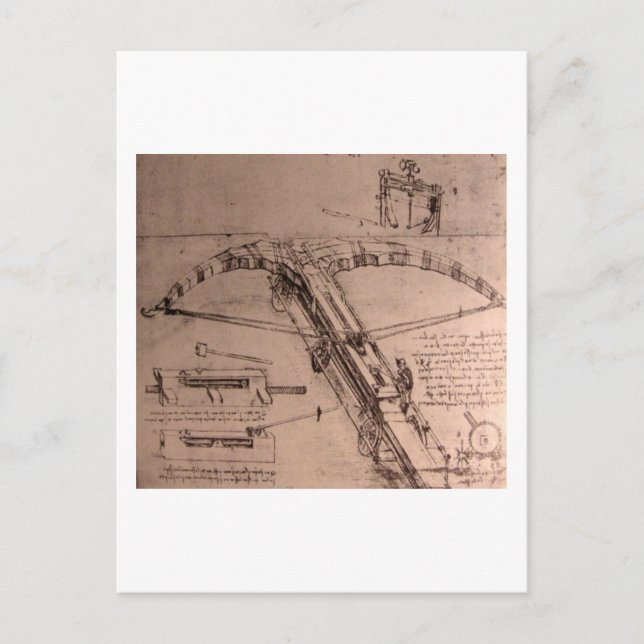 Cartão Postal Leonardo da Vinci, design para uma enorme besta (Frente)