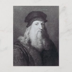 Cartão Postal Leonardo da Vinci, gravado por Raphael
