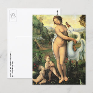 Cartão Postal Leonardo da Vinci, Leda e o Cisne