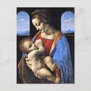 CARTÃO POSTAL LEONARDO DA VINCI MÃE MARY & JESUS POSTCARD