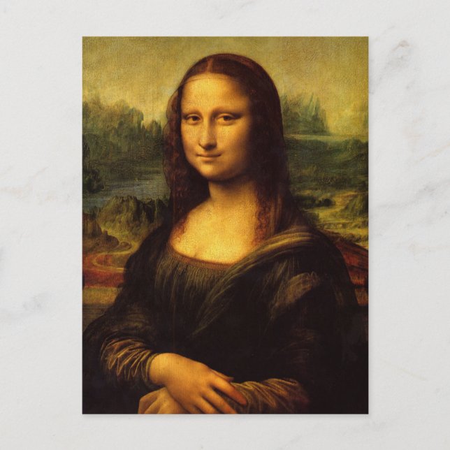 Cartão Postal Leonardo da Vinci, Monalisa (Frente)