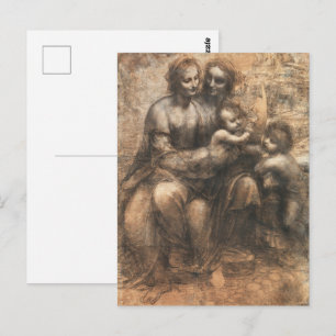 Cartão Postal Leonardo da Vinci O Cartoon de Leonardo Arte Fino