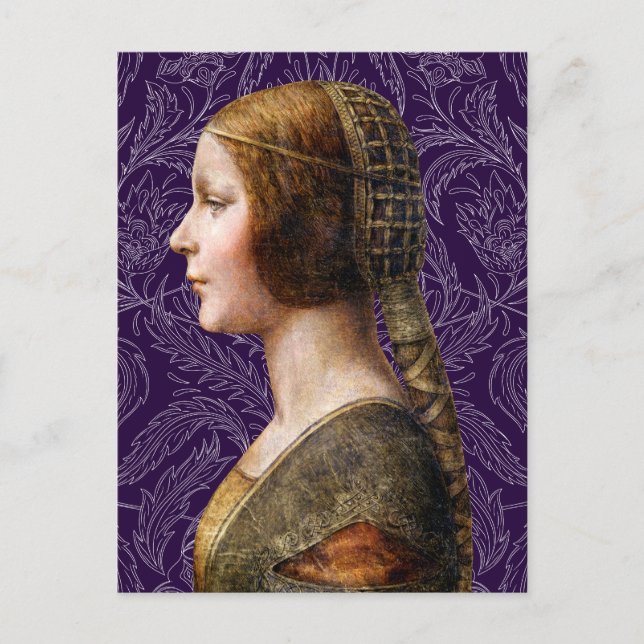 Cartão Postal Leonardo da Vinci Retrato La Bella Principessa (Frente)