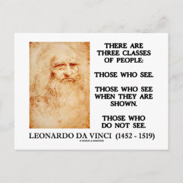 Cartão Postal Leonardo da Vinci Três Classes De Citação Pessoas
