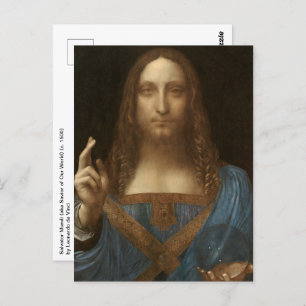 Cartão Postal Leonardo da Vinci's Salvator Mundi (Cristo de Jesu