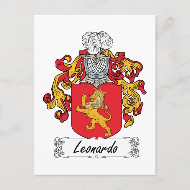 Cartão Postal Leonardo Family Crest (Frente)