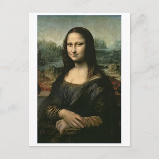 Cartão Postal Leonardo Vinci | Mona Lisa, c.1503-6 (Frente)
