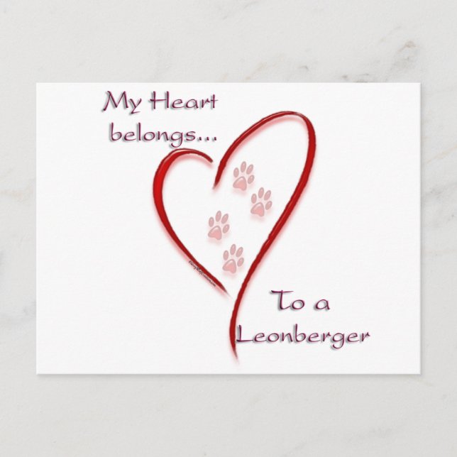 Cartão Postal Leonberger Heart Pertence (Frente)