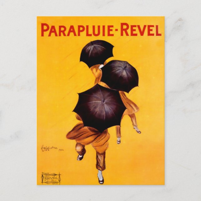 Cartão Postal Leonetto Cappiello Revel Umbrella Publicidade (Frente)