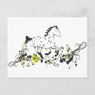 Cartão Postal Leopard Appaloosa com Impressão Floral