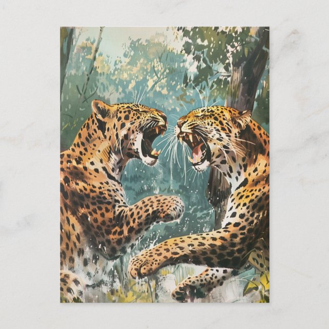 Cartão Postal Leopard Vintage (Frente)