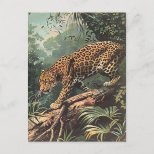 Cartão Postal Leopard Vintage