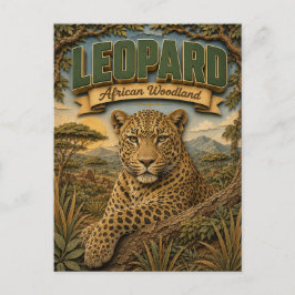 Cartão Postal Leopardo African Woodland POPCUT